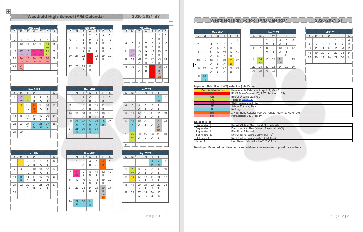 Oakton Calendar Customize and Print